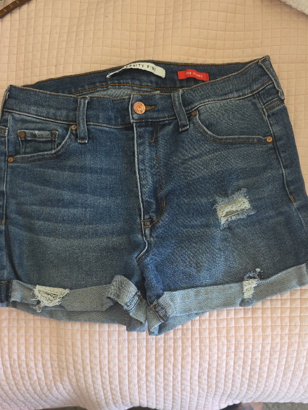 Denim Roll-Cuff Women’s Shorts - Blue